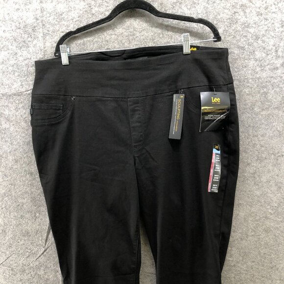 NWT Lee Sculpting Skinny Leg Jeans Womens 20W Black Pull On Mid Rise Slim - Picture 3 of 12